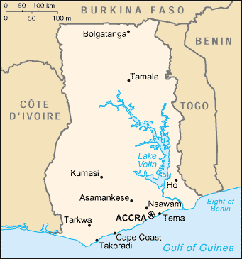 Mapa: Ghana
