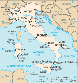 Mapa: Itálie