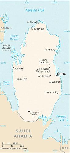 Mapa: Katar