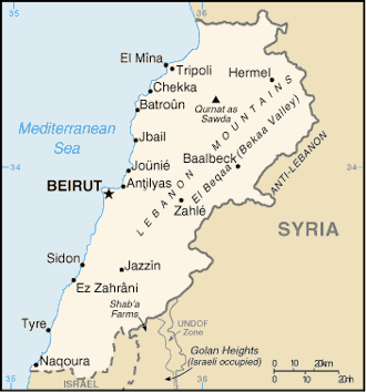 Mapa: Libanon